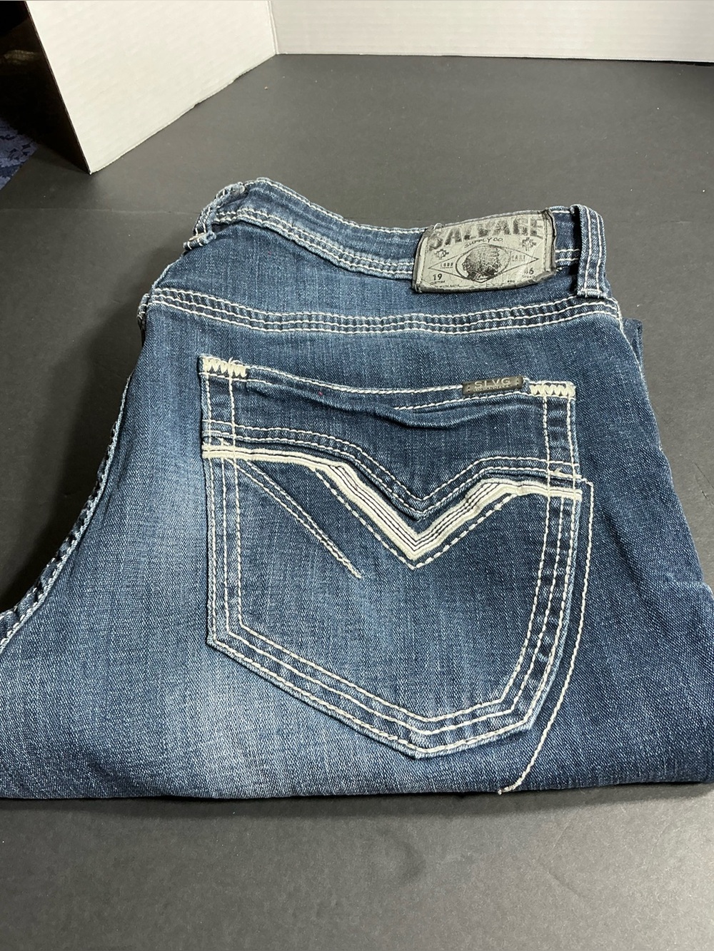 Salvage dark blue Men’s Bootcut Jeans - Dark Blue